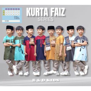 Baju Koko Kurta Faiz by B&D Kidswear Setelan Busana Muslim Anak Laki-laki 6-16 Tahun Lengan Pendek