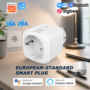 Tuya EU-Standard Smart Plug Tuya Zigbee/Wi-Fi Connectivity With Energy Monitoring Ideal for Smart Homes