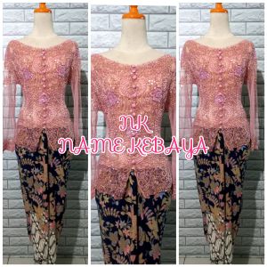 set kebaya wisudah kerah sabrina nude kebaya murah