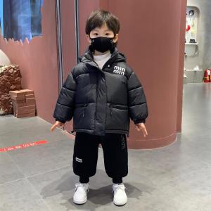 Red Cotton Jacket for Boys Warm Bread Style Winter Clothes Children New Year Baby Thickened Polyester Fiber Coat with Hat