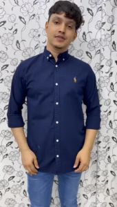 Mens Long Sleeve Fashionable Casual Oxford Cotton Shirt