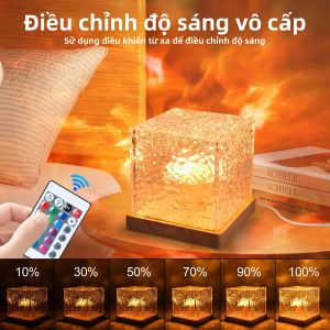 Đèn Chiếu Sóng Biển Aura 16 Màu Với Điều Khiển Từ Xa Đèn Ngủ Aurora Trang Trí Nhà Cửa Máy Chiếu Dưới Nước Kèm Bóng Đèn LED Hình Chữ Nhật