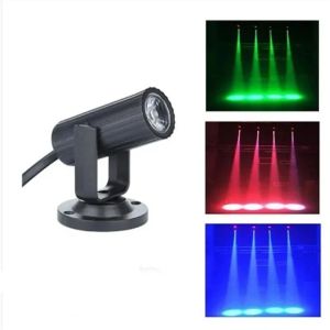 RGB LED Stage Spotlight 1W Stage Effect Light Portable 360 Degree Flash Lamp AC 85-265V For Disco KTV Bar Home Party Lighting
