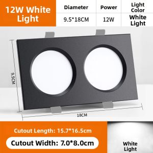 PNTU | Dual-Head Recessed LED Downlight Rectangular