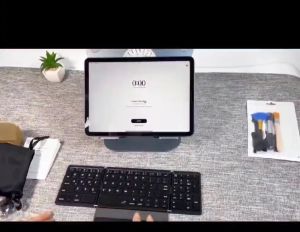 Bluetooth Keyboard Lipat Nirkabel B055 Leather Keyboard multi device