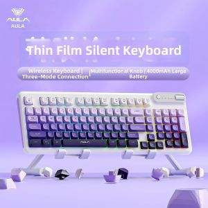 AULA | Quiet Thin Film Wireless Multi-Mode Bluetooth Mechanical Feeling Keyboard