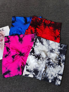 Quần Short Thể Thao Màu Cam Dập Nổi Cạp Cao Nhanh Khô Cho Nữ Quần Tập Yoga Nâng Mông Quần Bó Quần Thể Thao