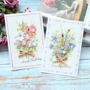 Exquisite Handmade Dry Flower Christmas Greeting Card Creative Business Birthday Thank You Teacher Gift Card Festive Supplies