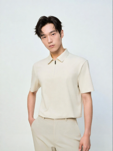 Summer Mens Solid Color Collar Polo Shirt