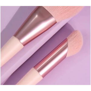 Kuas Make Up Set 8 in 1 Compact Full Set / Make Up Brush Tools Set Paket With Pouch