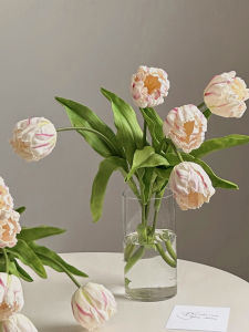 Đàn Hạc Hoa Tulip Giả Cao Cấp Màu Hồng Trang Trí Bàn Ăn Hoa Tươi Phong Cách Ngọt Ngào Lụa Hoa Tươi Trang Trí Bàn Ăn