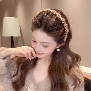 Womens High Hairline Leopard Print Wave Hairband Anti-Slip Face Washing New Autumn Winter Headband Fashionable Hair Accessories