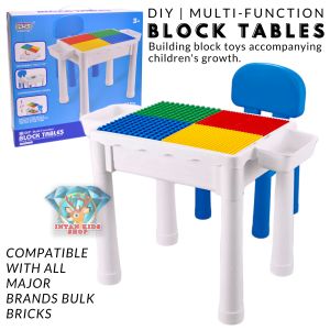 MAINAN ANAK EDUKASI KURSI MEJA BELAJAR DIY MULTI FUNCTION BUILDING BLOCK TABLES ZMS 1010A1