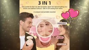 Miss Lara 3-Layer Makeup Palette High-Gloss Blush Pearlescent Matte Finish Multifunctional Valentines Day Gift for Women