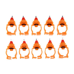 10pcs Automatic Poultry Water Nipple Safe Useful Orange Drinker Water Feeder Portable Practical Convenient Adjustable for Chicken Mouth Bird[Ueb Flagship Store]