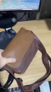 Túi đeo chéo da siêu dày chống nước kiểu trơn nắp gập Plaine [HÀNG MỚI VỀ}]