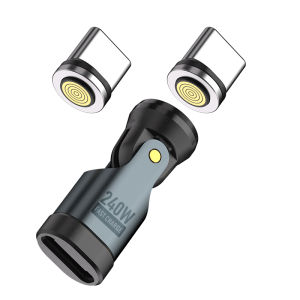 Bộ Chuyển Đổi Từ Type-C Từ Tính Sang USB-C OTG 540 Độ PD3.1 240W Sạc Nhanh 9 Chân USB-C Cái Dành Cho MacBook Samsung