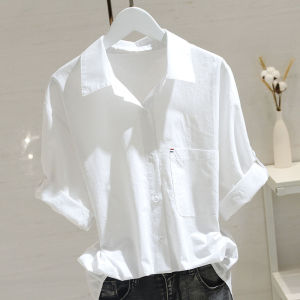 AIYITI | New Summer White Short Sleeve Shirt Loose Fitting