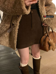 Váy Nhung Kẻ Cạp Cao Thời Trang Thu Đông Cho Nữ Váy Ngắn Chữ a Ôm Sát Cơ Thể Đa Năng Phong Cách Cổ Điển Váy Công Sở Màu Trơn