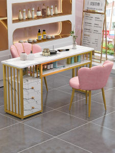 Fashion Trending Nail Table and Chair Suit Minimalist Special Offer Economical Nail Salon Table and Chair Single Double Nail Table