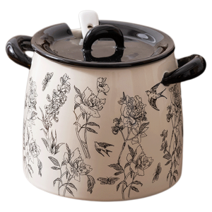 BANSU | Lọ Đựng Mỡ Sườn Ceramic Cấp Thực Phẩm Retro Có Đũa và Lọc