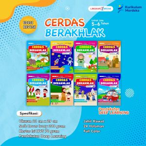 Buku Paud TK Paket Cerdas Berakhlak Kurikulum Merdeka untuk RA BA Kelompok A dan B (Paket isi 8 Buku) - Lingkar Media