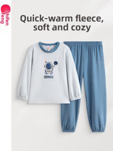 FENTENG | Fleece Flannel Thick Warm Boy Sleepwear Set