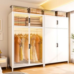 DIBIOU | Home Bedroom Metal Combination Wardrobe For Rental and Children