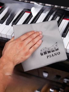 โมเดิร์นตัวย่อขนสัตว์สองด้านเปียโนคีย์บอร์ดผ้าทําความสะอาดเปียโนไฟฟ้า Care Dusting ผ้าเช็ดทําความสะอาดเครื่องมือคราบ