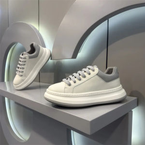 Fashionable Leather Upgraded Mens Sneakers Comfortable Casual Shoes Thick Bottom Heightening Autumn New Arrival