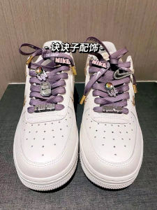 หัวเข็มขัดลายตัวอักษรสีม่วงแบบถอดได้สำหรับรองเท้า Air Force 1 หัวเข็มขัดแบบ DIY พร้อมหัวเข็มขัดแบบติดกาว