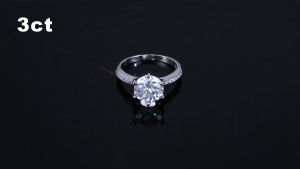 JewelryPalace Moissanite GRA D Color 1ct 1.5ct 2ct 3ct Round S925 Sterling Silver Wedding Engagement Ring for Women