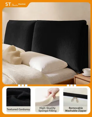 SHANTIANBAIJU | Removable and Washable Soft Large Backrest Bed Head Cushion with Velvet Fabric