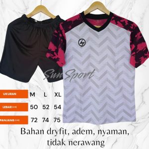 Sun Jersey Setelan Kaos Baju Celana Futsal Sepakbola Pria Wanita Dewasa
