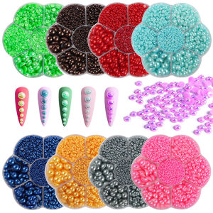 5600Pcs ABS Flatback Rhinestones Half Round Pearl Beads For DIY Weeding Dress Make Up Nail Art Decoration F0517