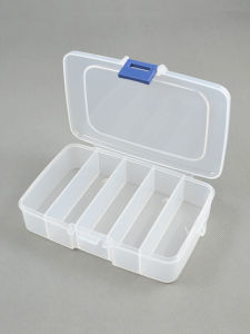 Transparent Plastic Storage Box with Cover Hair Clip Organizer Multi-Compartment Fixed Grid Small Box Desktop Organizer