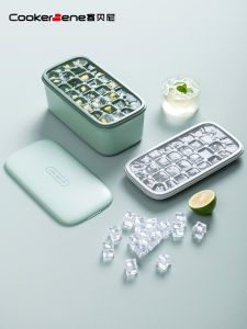 Easy Unmold Double Layer Silicone Ice Tray with Lid Kitchen Ice Cube Maker for Home Use Refrigerator Ice Block Storage Box