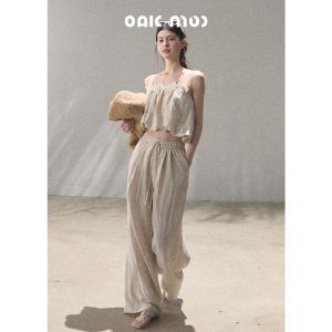 OAKMOO | Bộ Đồ Mặc Nhà Mùa Hè Dành Cho Phụ Nữ Áo Thun Dây