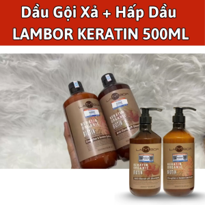Dầu Gội Xả Hấp Dầu LAMBOR KERATIN 500ml Làm Sạch Sâu Da Đầu Loại Bỏ Gàu Nấm Ngứa Chính Hãng.