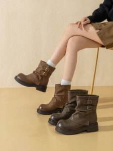 Josiny | Thick Sole Short Boots for Women Winter 2025 New Model English Style