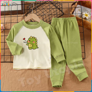 ชุดเด็กนอน หนา ชุดนอนเด็กชาย ลายสัตว์ Dinosaur แขนยาวขายาว เซ็ท 2 ชิ้น ในฤดูใบไม้ร่วงและฤดูหนาว อุ่นนุ่มสบาย หนา คอกลม ชุดกันหนาวเด็ก【Utopia】