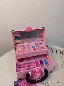 Pretend Play Mini Washable Makeup Kit Real Cosmetic Vanity Toy for Girls