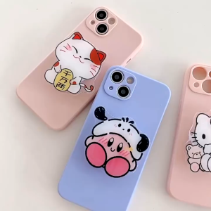 SAM-SUNG J2 Grand Prime A02 A02s A03 A03s A04 A04s A05 A05s A06 A20s A12 A13 A14 A15 A23 A32 A33 A34 A52 A52s A53 A54 A71 A72 kartun comel beruang cartoon cute bear kir by cat stand case 手机壳