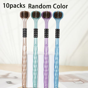 1/2/4/10 random wrapped three head toothbrush for home use three sided three-dimensional travel tongue coating cleaning toothbru