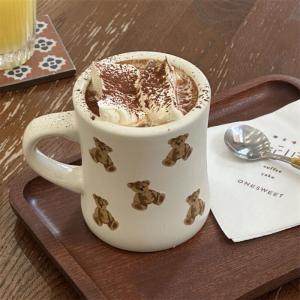 Ly Sứ Hoạt Hình Gấu Dễ Thương Dày Dặn Màu Trắng Kem Dùng Được Cho Sữa Cà Phê Có Quai Cầm Kiểu Dáng Hiện Đại Đơn Giản Dùng Được Cho Nhiều Mục Đích Thích Hợp Cho Gia Đình.