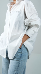 Logo Jeans Kemeja Wanita Anesya White 24A53L5WT