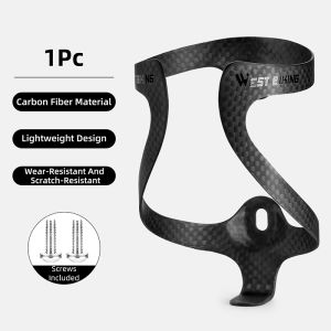 West Biking | WEST BIKING Carbon Fiber Bottle Cage One-Piece Molding Bicycle Bottle Bracket High Toughness Abrasion-Resistant Bike Bottle Cage