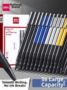 deli | Press-type Blue Red Black Student Office Ballpoint Pen