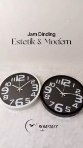 SOMEMAY Jam Dinding Bingkai logam M34/ Jam dinding tempel  diameter 30 cm/ Jam dinding aesthetic