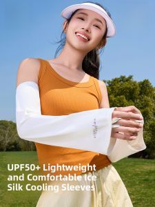 Miiow | Cat Person Ice Silk Sun Protection Sleeve Covers Womens New 2025 Summer Outdoor Travel Loose Letter Ice Sleeve Covers